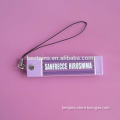 custom printing logo soft pvc mobile phone strap/hanger